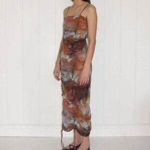 Paloma Wool Blurry Printed Ruched Dress L